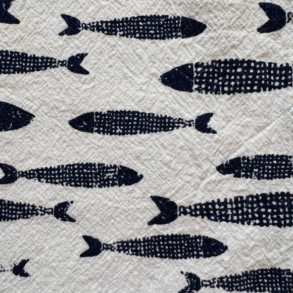 Set of 2 Blue and White Fish Kitchen Towels - Picture 7 of 7